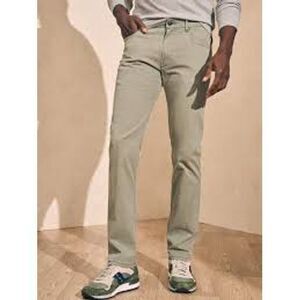 Faherty Mens Comfort 5 Pocket Twill Pants Sz‎ 40 Beige Khaki Preppy Minimalist